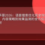 AEO实战手册2026：语音搜索优化完全攻略——从技术实现、内容策略到效果监测的全方位实战指南与案例分析