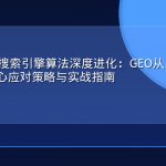 2026年AI搜索引擎算法深度进化：GEO从业者必须掌握的核心应对策略与实战指南