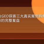 SaaS行业GEO获客三大真实案例拆解：从战略到执行的完整复盘