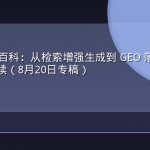 RAG 系统百科：从检索增强生成到 GEO 落地的全链路原理解读（8月20日专稿）