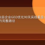 某B2B工业品企业GEO优化90天实战复盘：AI问答曝光量提升的完整路径