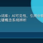 GEO核心词库：AI可见性、引用份额、语义密度等关键概念系统辨析