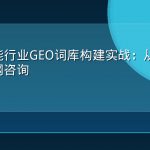 光伏储能行业GEO词库构建实战：从安装疑问到并网咨询
