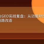 SaaS企业GEO实战复盘：从功能对比到试用注册的链路改造
