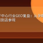 母婴月子中心行业GEO复盘：从孕期疑问被AI推荐到到店参观