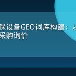 节能环保设备GEO词库构建：从参数咨询到采购询价